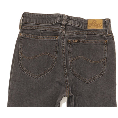 Lee Grey Straight Slim Stretch Jeans High Waisted W24 L27