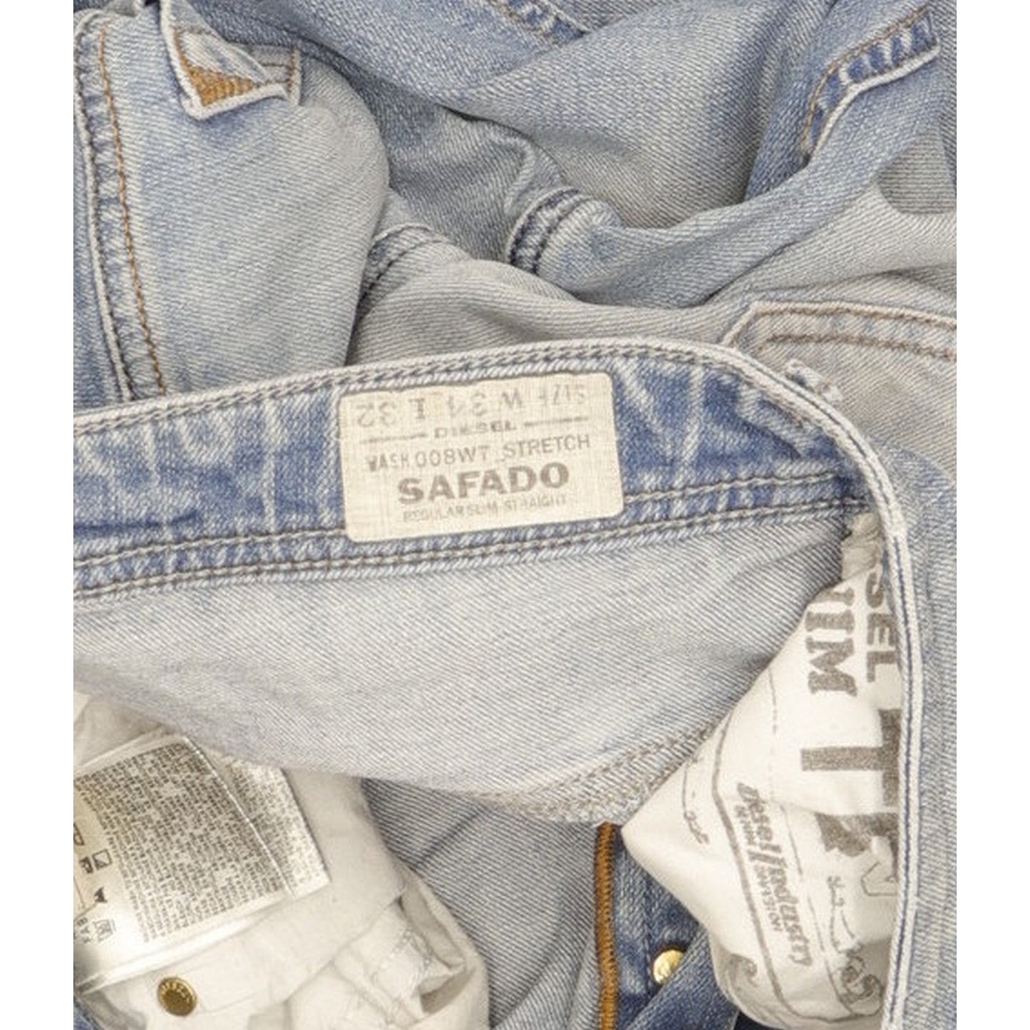 Diesel Safado Men Blue Straight Slim Stretch Jeans W34 L28