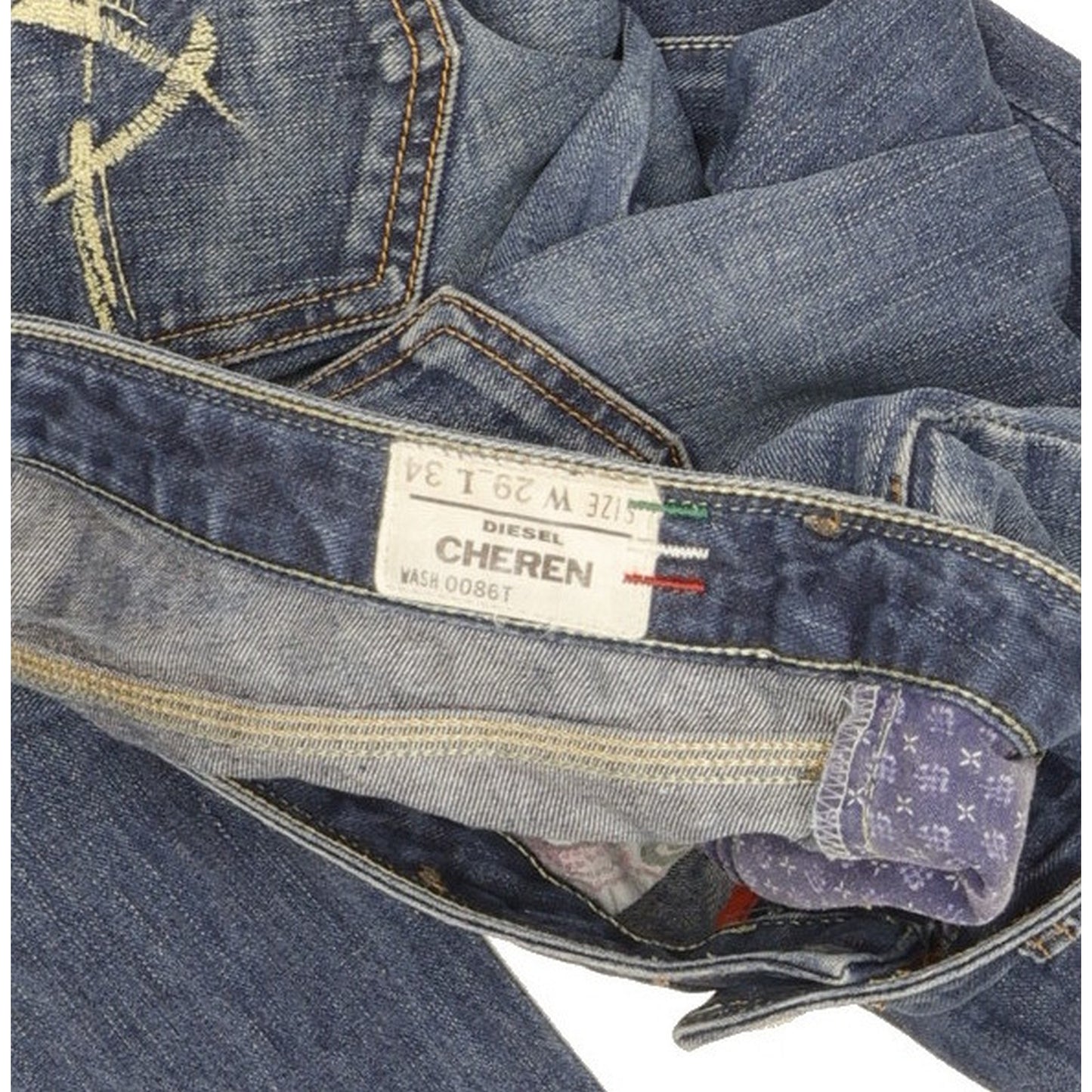 Diesel Cheren Women Blue Straight Slim Jeans W29 L34