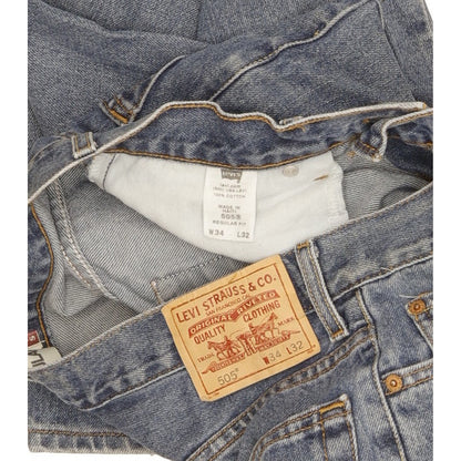 Levi's 505 Men Blue Straight Regular Jeans W34 L32