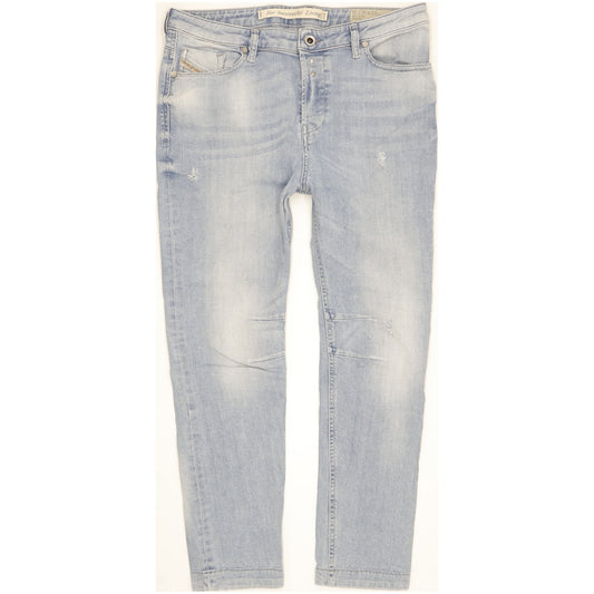 Diesel Eazee Blue Tapered Relaxed Boyfriend Stretch Jeans High Waisted W30 L28