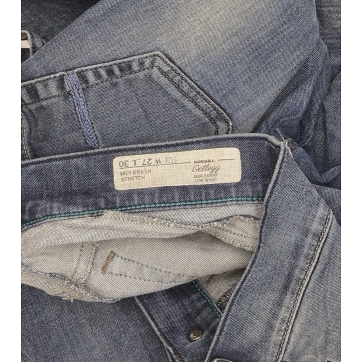 Diesel Getlegg Women Blue Skinny Slim Stretch Jeans W27 L26
