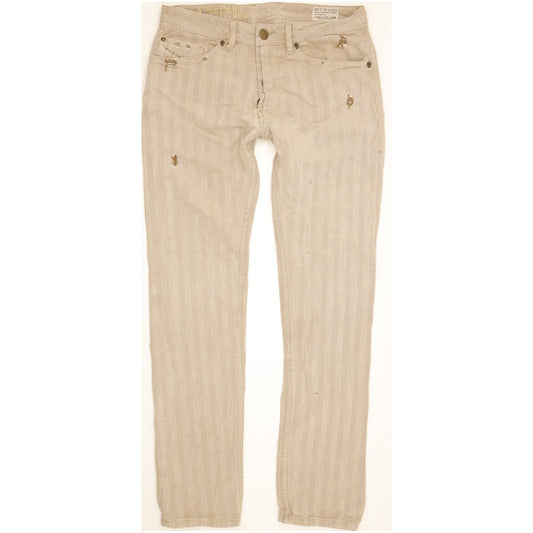 Diesel Braddom Men Beige Tapered Slim Jeans W31 L32