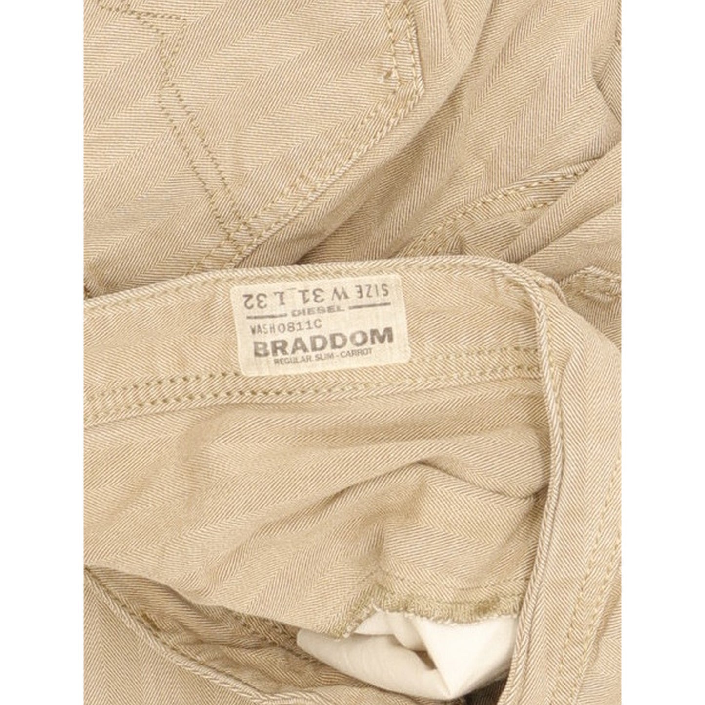 Diesel Braddom Men Beige Tapered Slim Jeans W31 L32