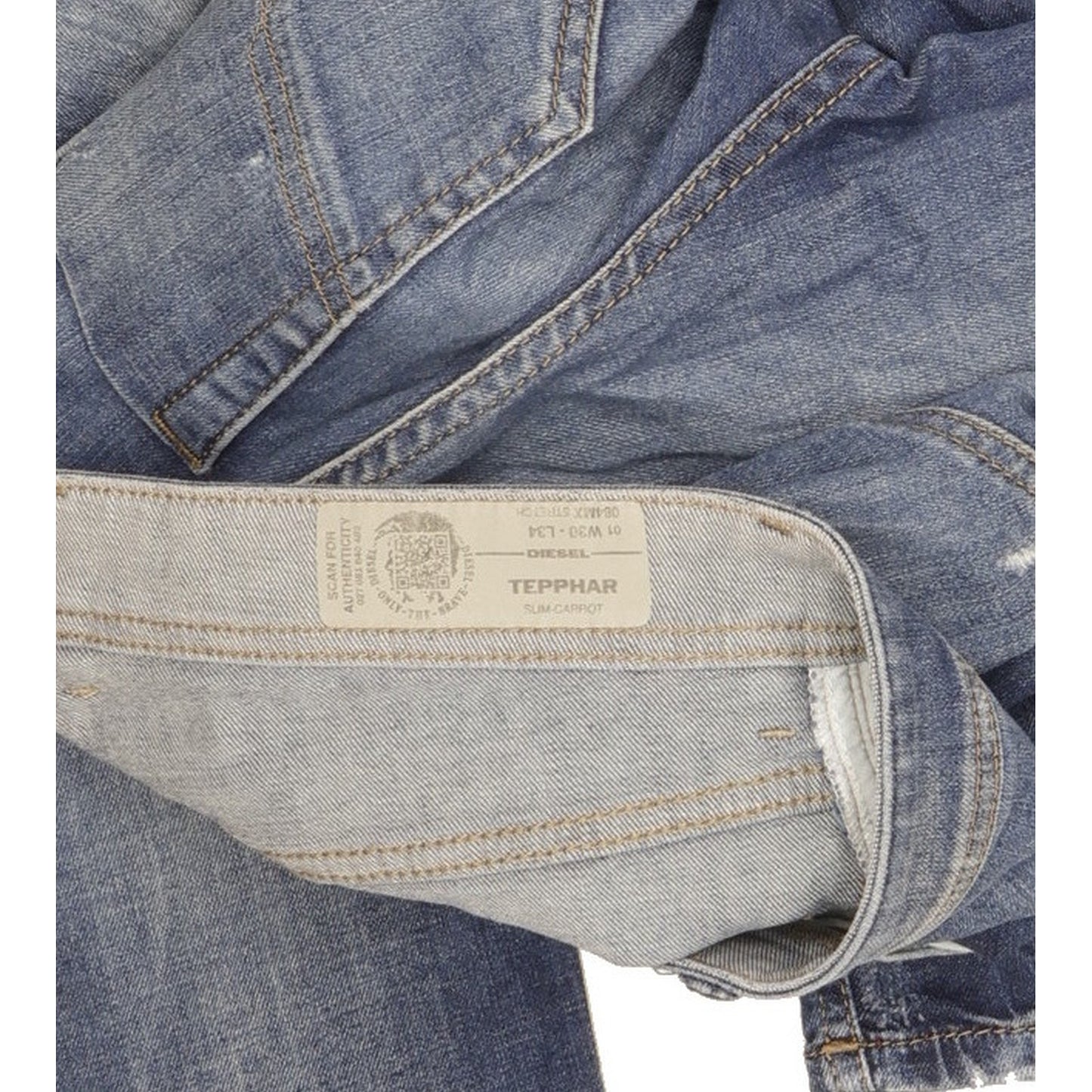 Diesel Tepphar Men Blue Skinny Slim Stretch Jeans W30 L34