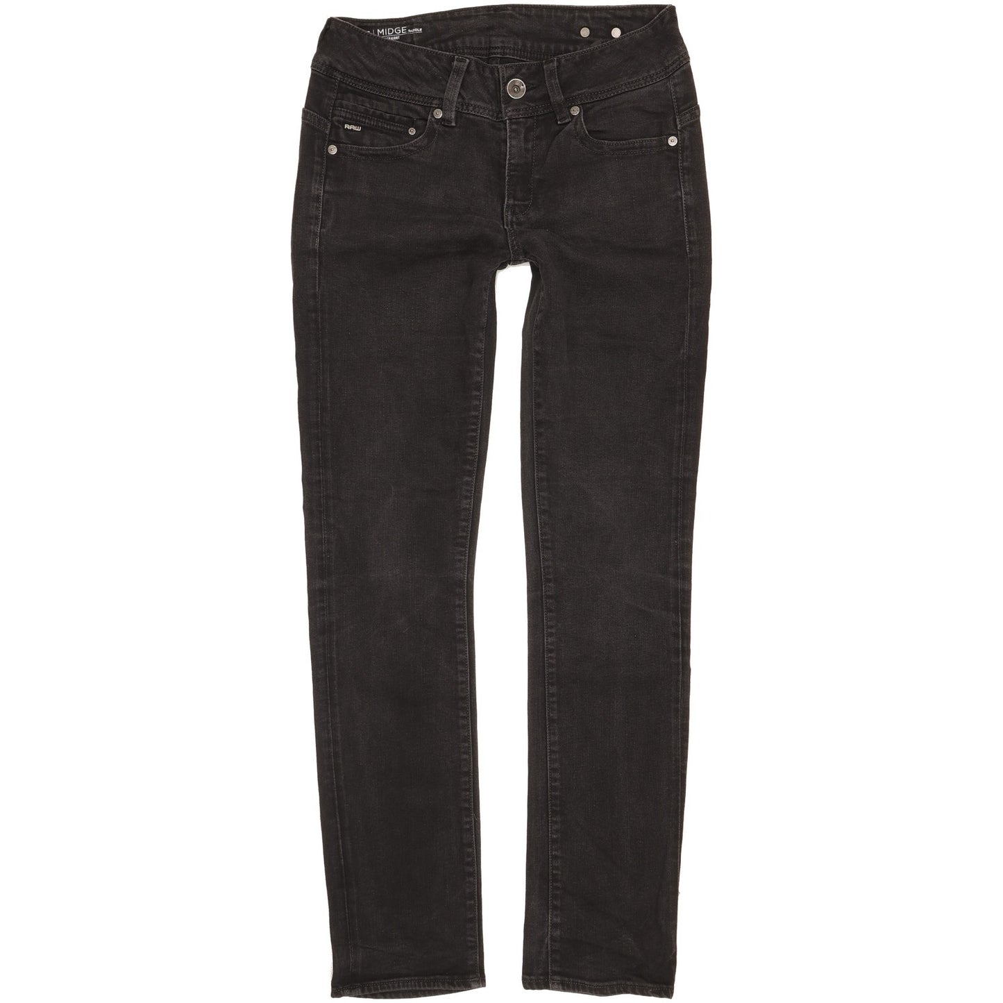 G-Star Midge Saddle Women Black Straight Slim Jeans W28 L30
