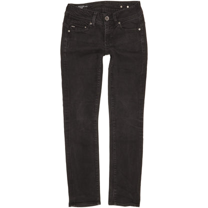 G-Star Midge Saddle Women Black Straight Slim Jeans W28 L30