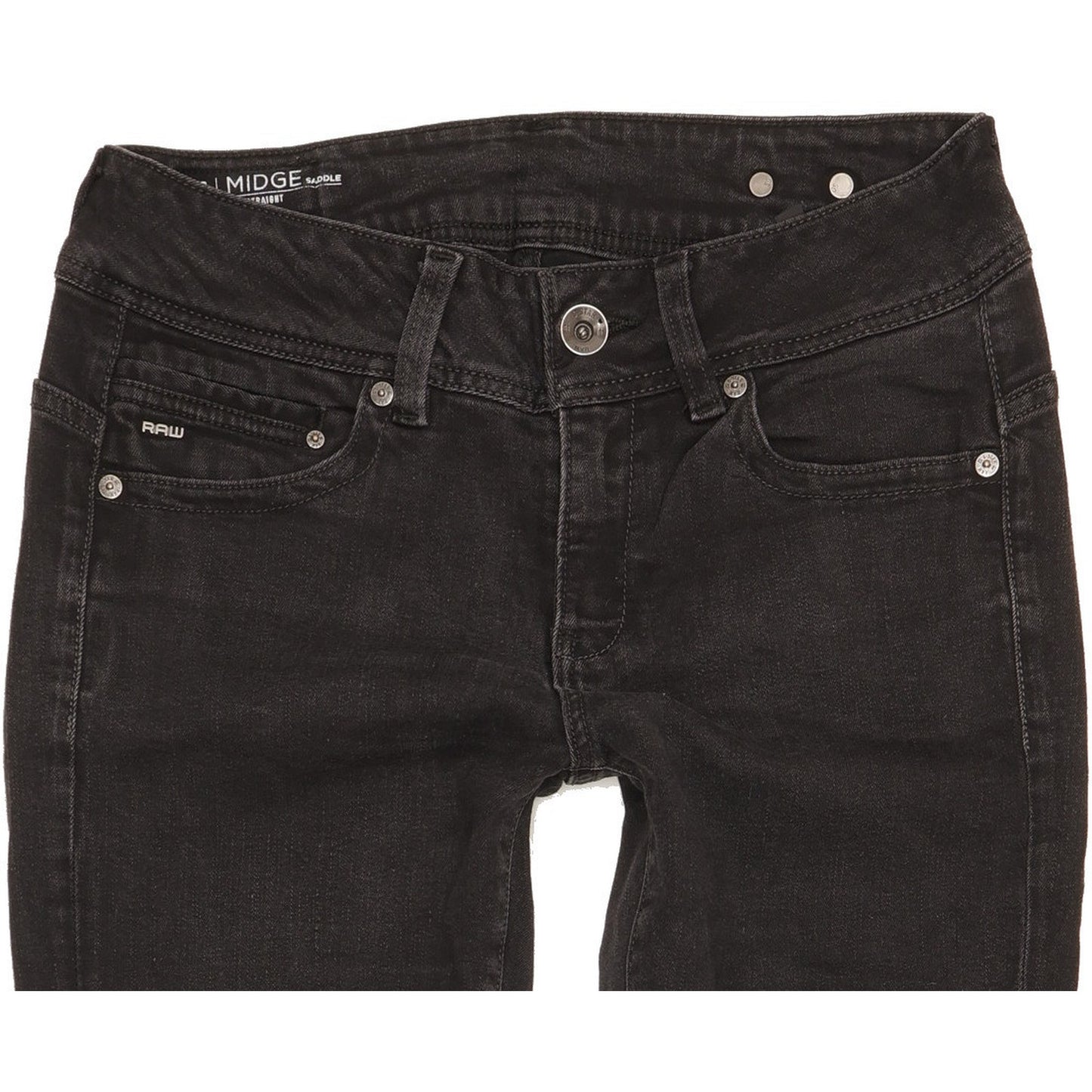 G-Star Midge Saddle Women Black Straight Slim Jeans W28 L30