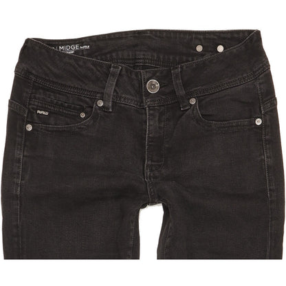 G-Star Midge Saddle Women Black Straight Slim Jeans W28 L30