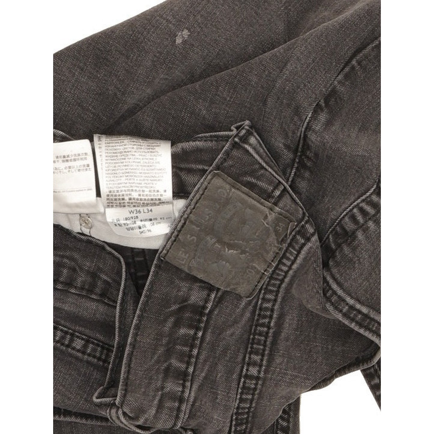 Levi's 502 Men Black Tapered Regular Stretch Jeans W36 L30
