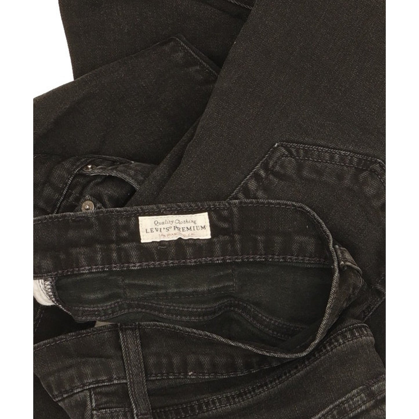 Levi's 512 Men Black Tapered Slim Stretch Jeans W32 L30