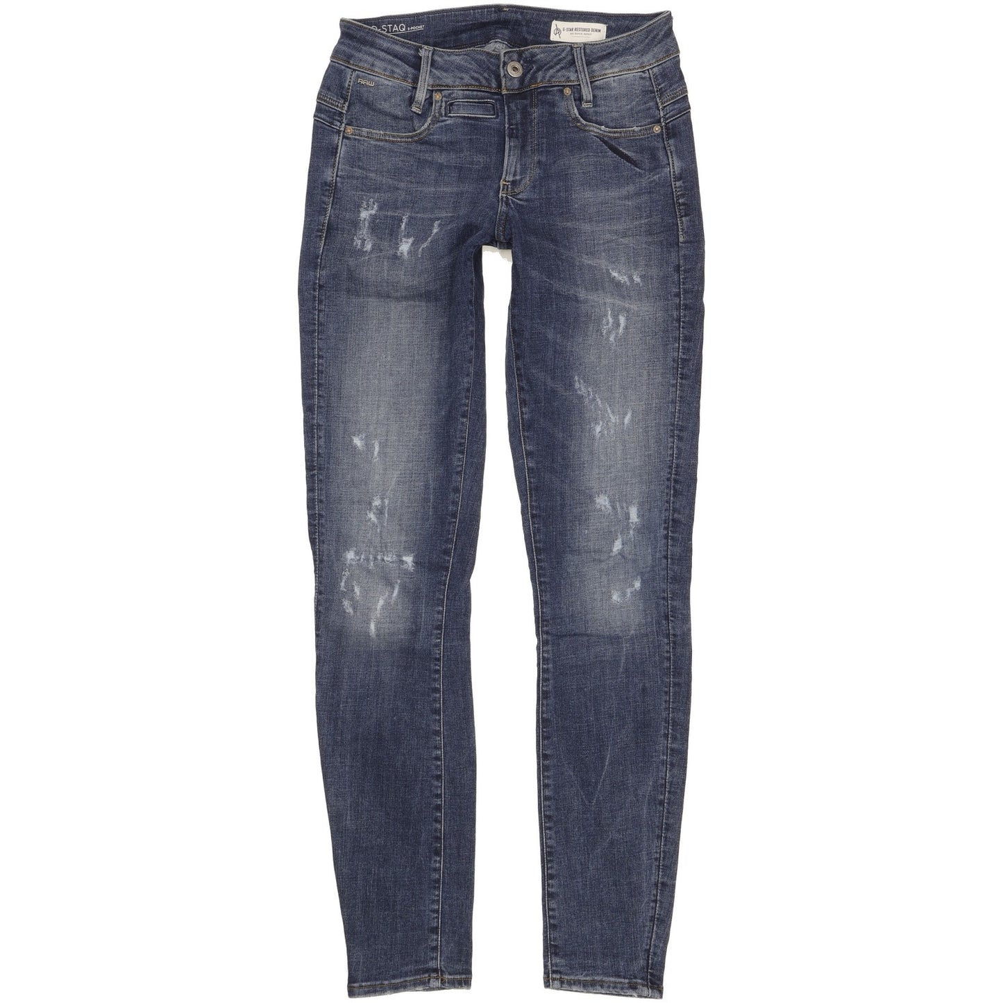 G-Star D-Staq Women Blue Skinny Slim Stretch Jeans W27 L32
