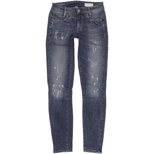 G-Star D-Staq Women Blue Skinny Slim Stretch Jeans W27 L32