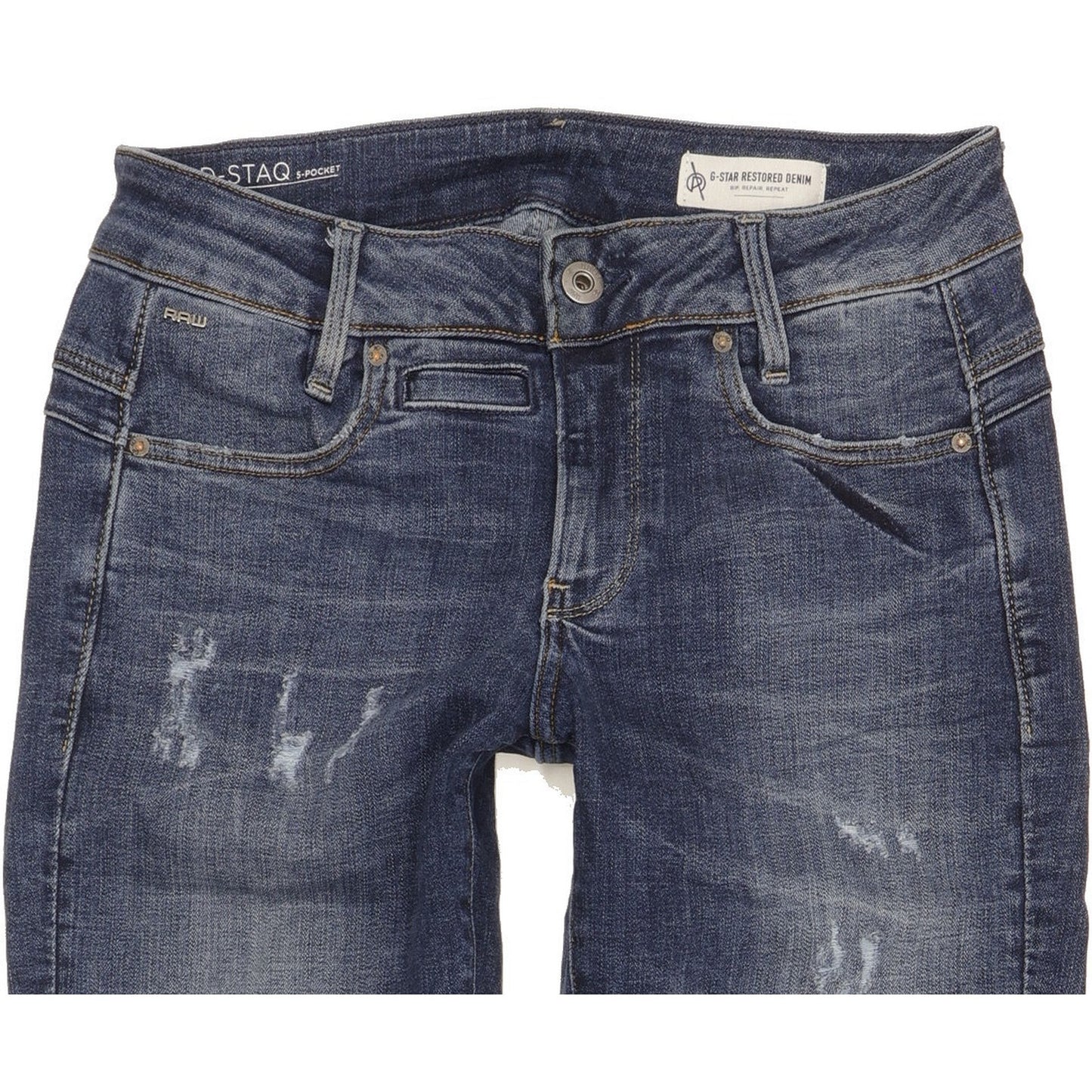 G-Star D-Staq Women Blue Skinny Slim Stretch Jeans W27 L32