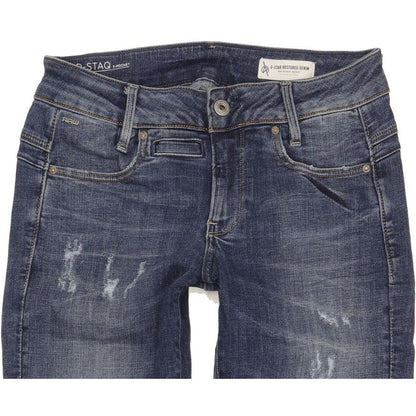 G-Star D-Staq Women Blue Skinny Slim Stretch Jeans W27 L32