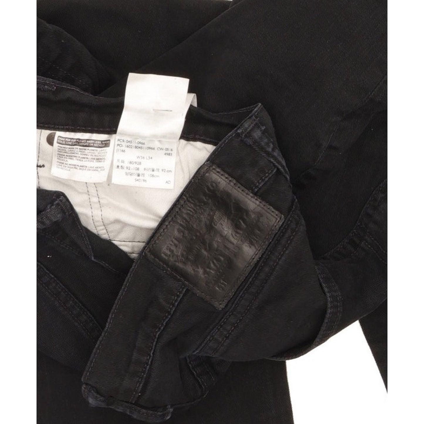 Levi's 511 Men Black Straight Slim Stretch Jeans W36 L33