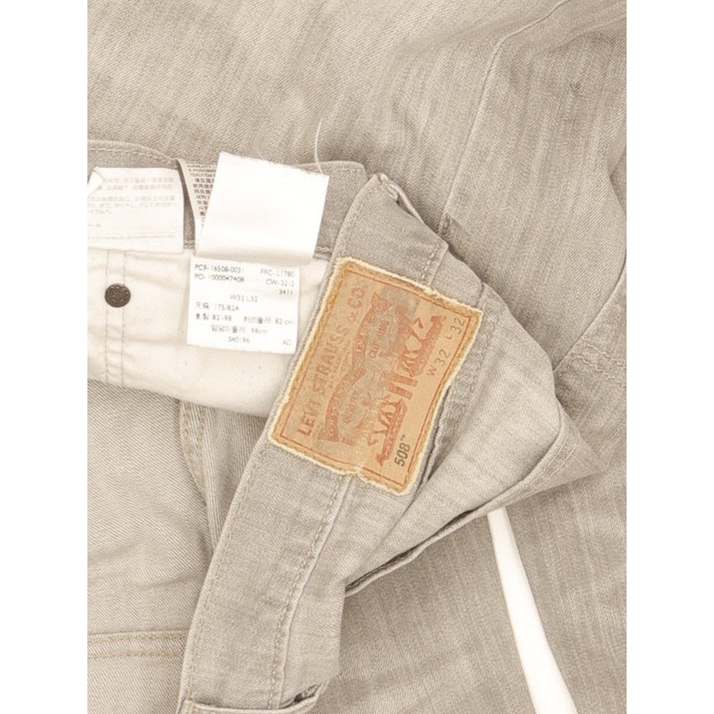 Levi's 508 Men Grey Tapered Regular Stretch Jeans W32 L31