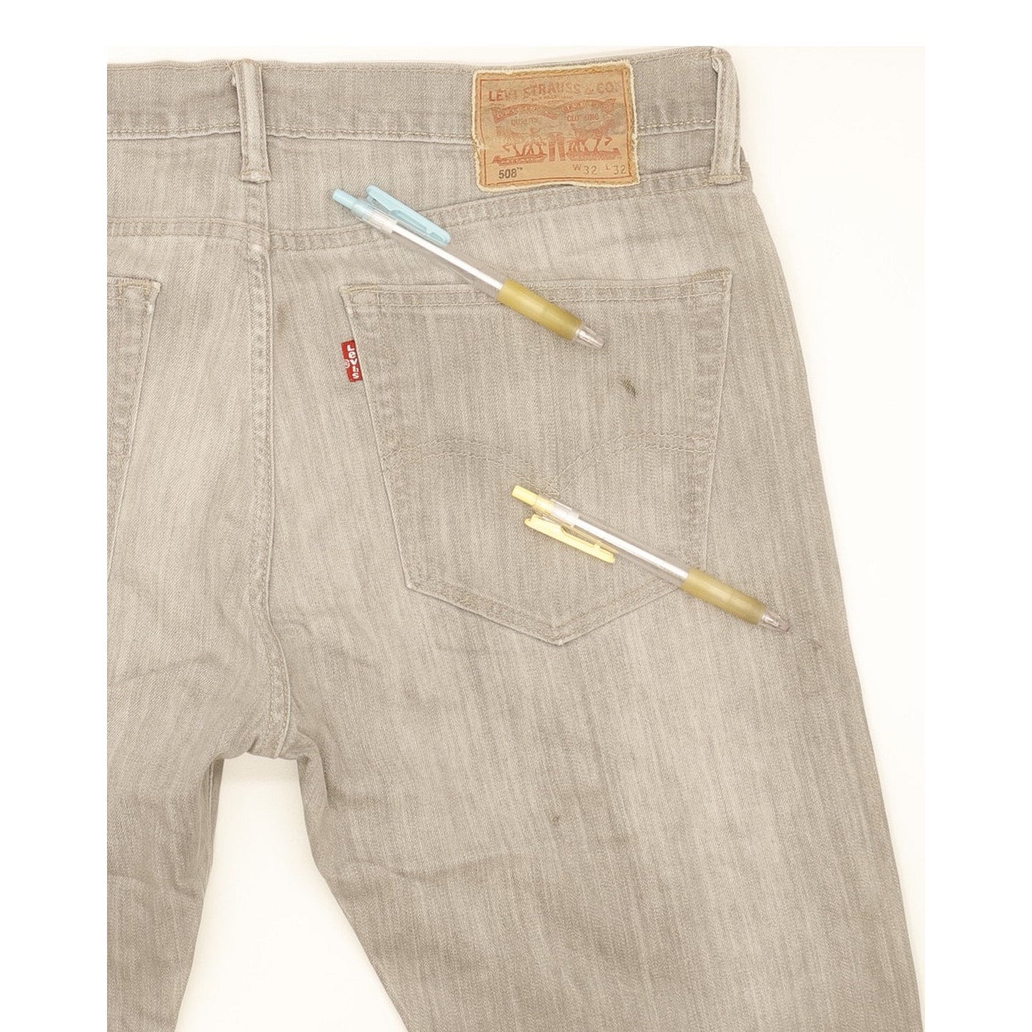 Levi's 508 Men Grey Tapered Regular Stretch Jeans W32 L31