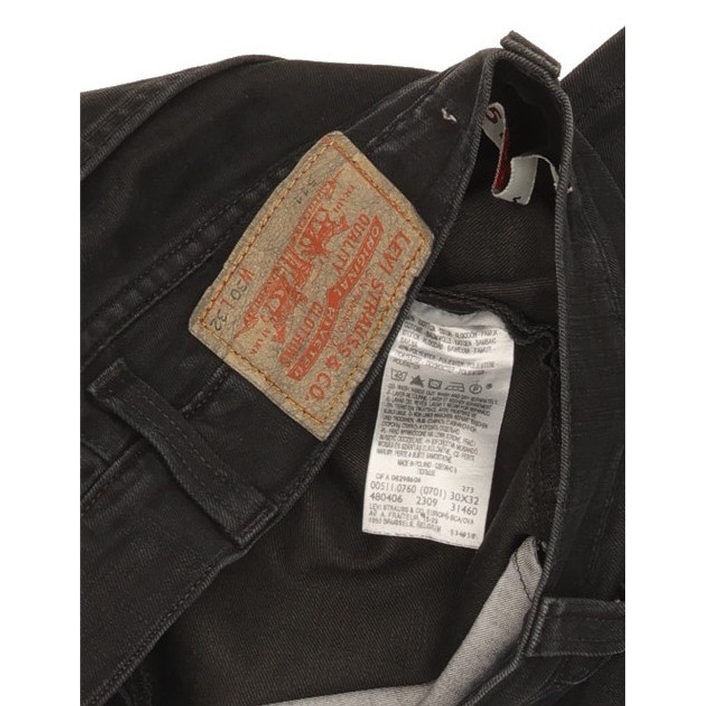 Levi's 511 Men Black Straight Slim Jeans W30 L31