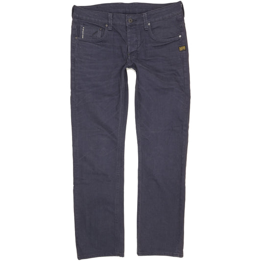 G-Star Attacc Men Navy Straight Regular Stretch Jeans W33 L32