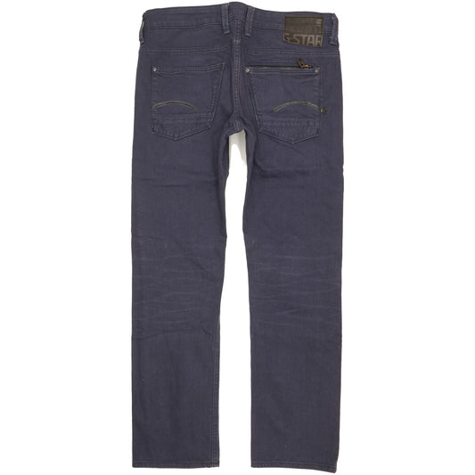 G-Star Attacc Men Navy Straight Regular Stretch Jeans W33 L32