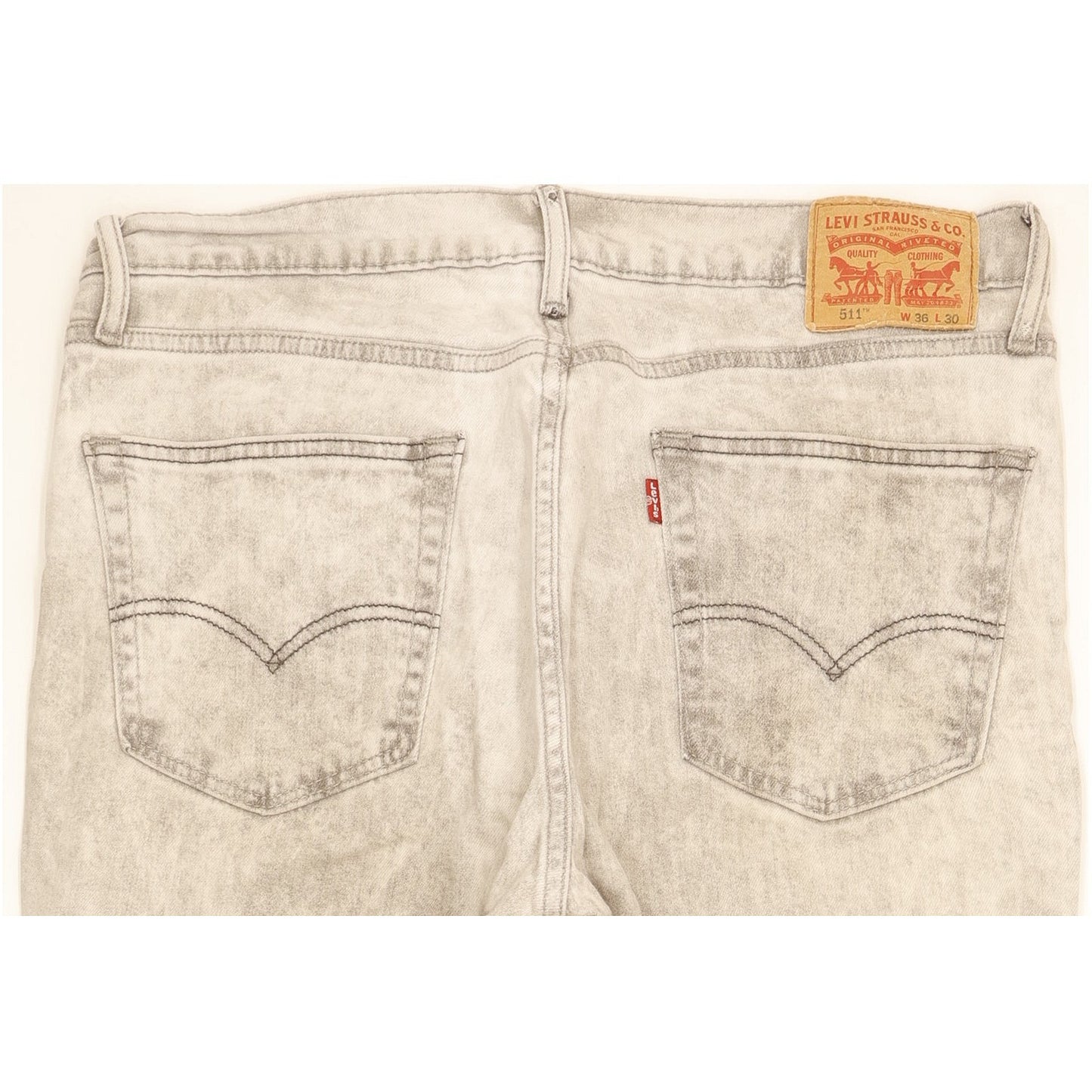 Levi's 511 Men Grey Straight Slim Stretch Jeans W36 L29