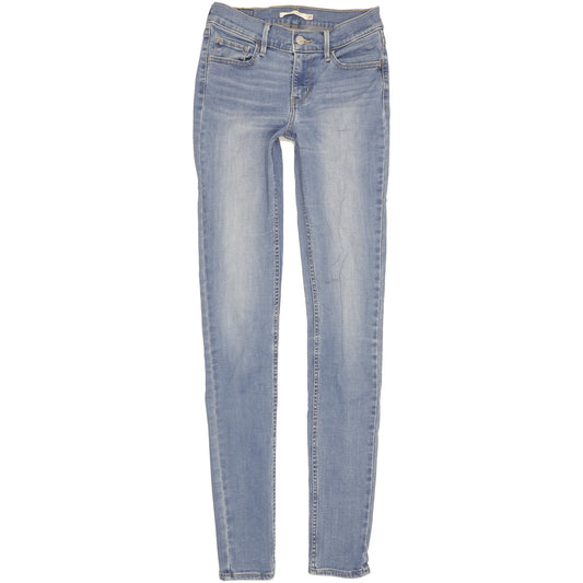 Levi's 710 Super Women Blue Skinny Slim Stretch Jeans W27 L33