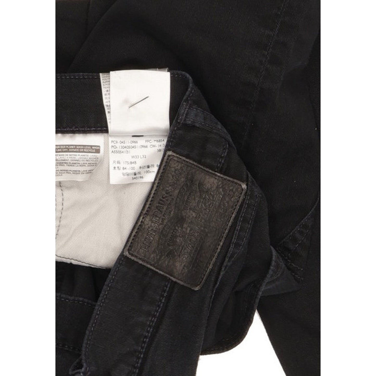 Levi's 511 Men Black Straight Slim Stretch Jeans W33 L31