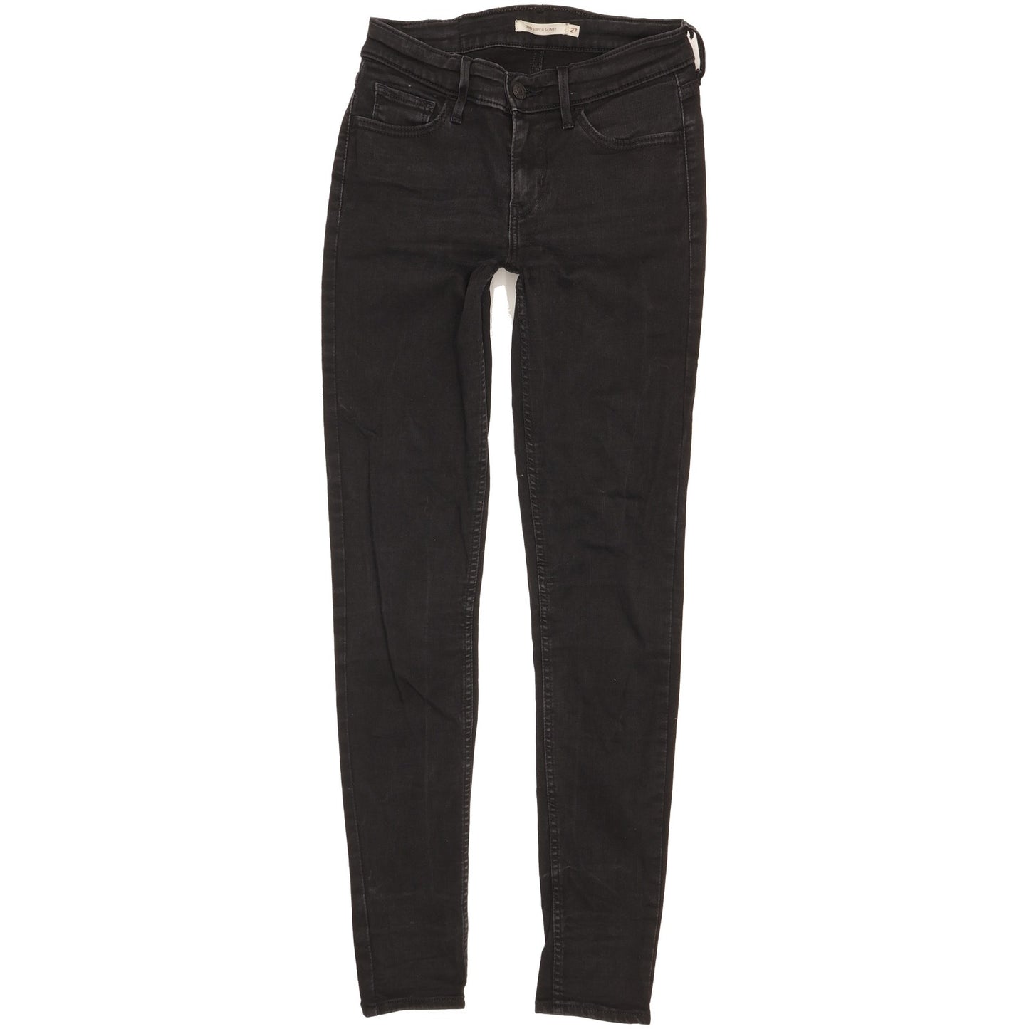 Levi's 710 Super Women Black Skinny Slim Stretch Jeans W27 L30