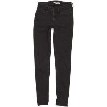 Levi's 710 Super Women Black Skinny Slim Stretch Jeans W27 L30