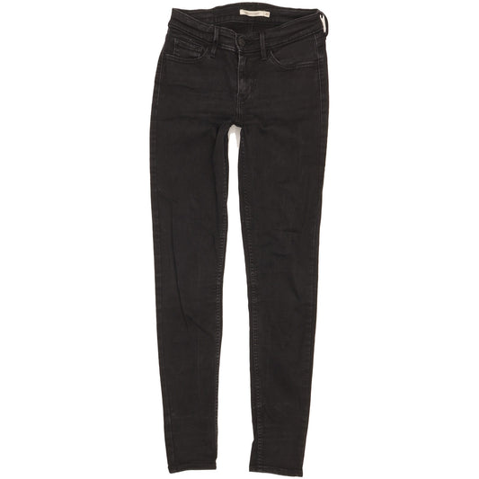 Levi's 710 Super Women Black Skinny Slim Stretch Jeans W27 L30