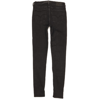 Levi's 710 Super Women Black Skinny Slim Stretch Jeans W27 L30