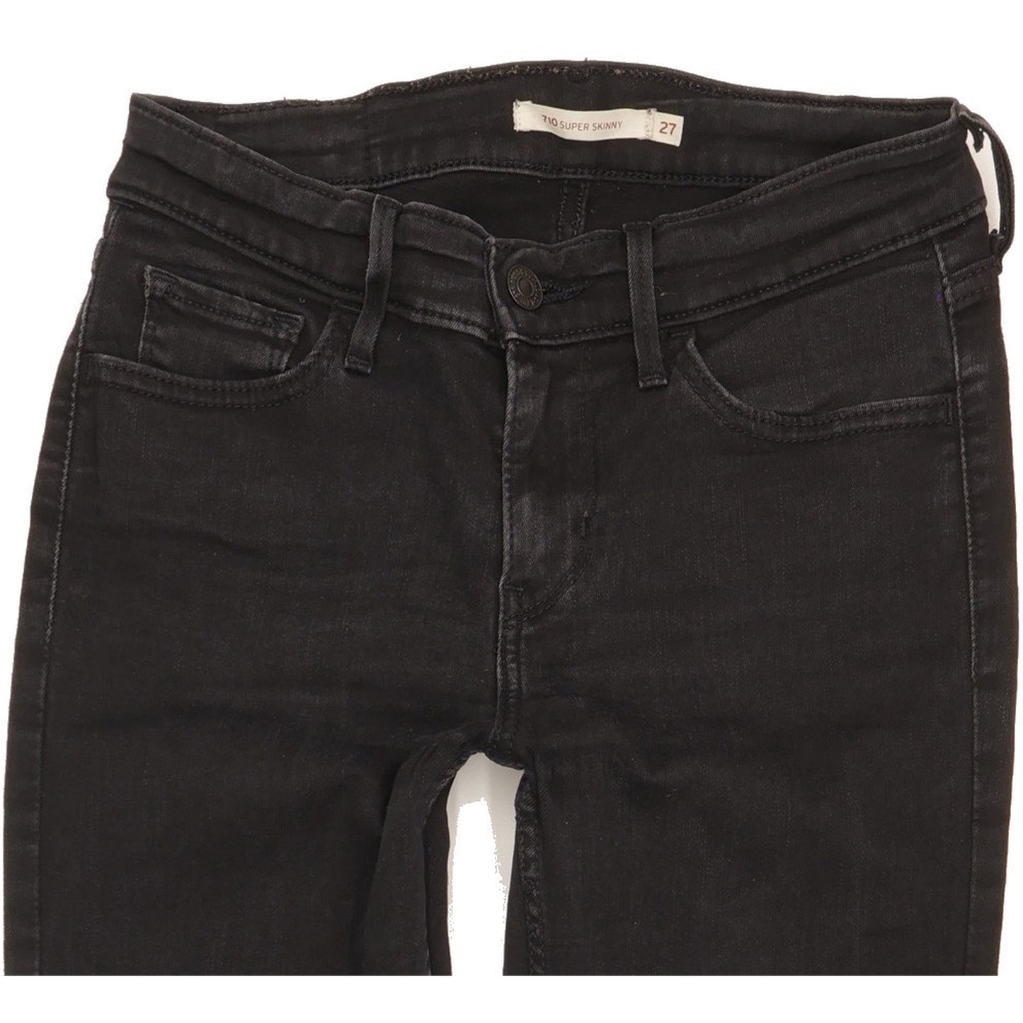 Levi's 710 Super Women Black Skinny Slim Stretch Jeans W27 L30