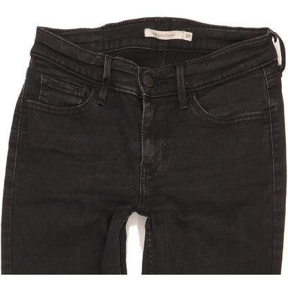 Levi's 710 Super Women Black Skinny Slim Stretch Jeans W27 L30