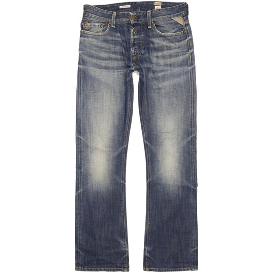 Replay Slohand Men Blue Straight Regular Jeans W30 L32