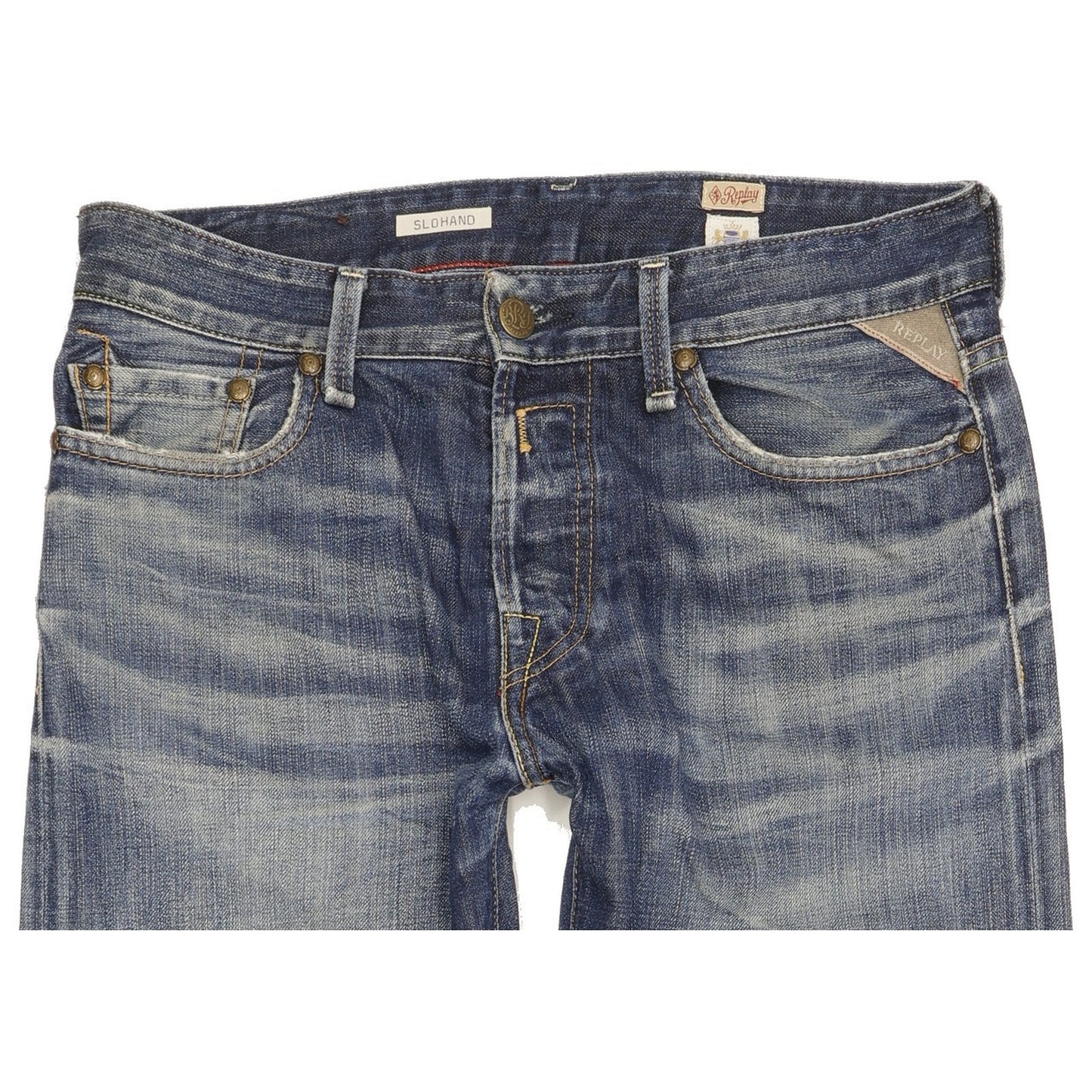 Replay Slohand Men Blue Straight Regular Jeans W30 L32