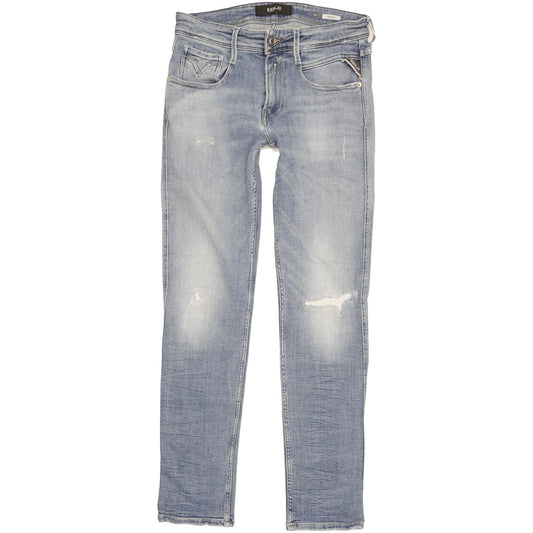 Replay Anbass Men Blue Skinny Slim Stretch Jeans W29 L30
