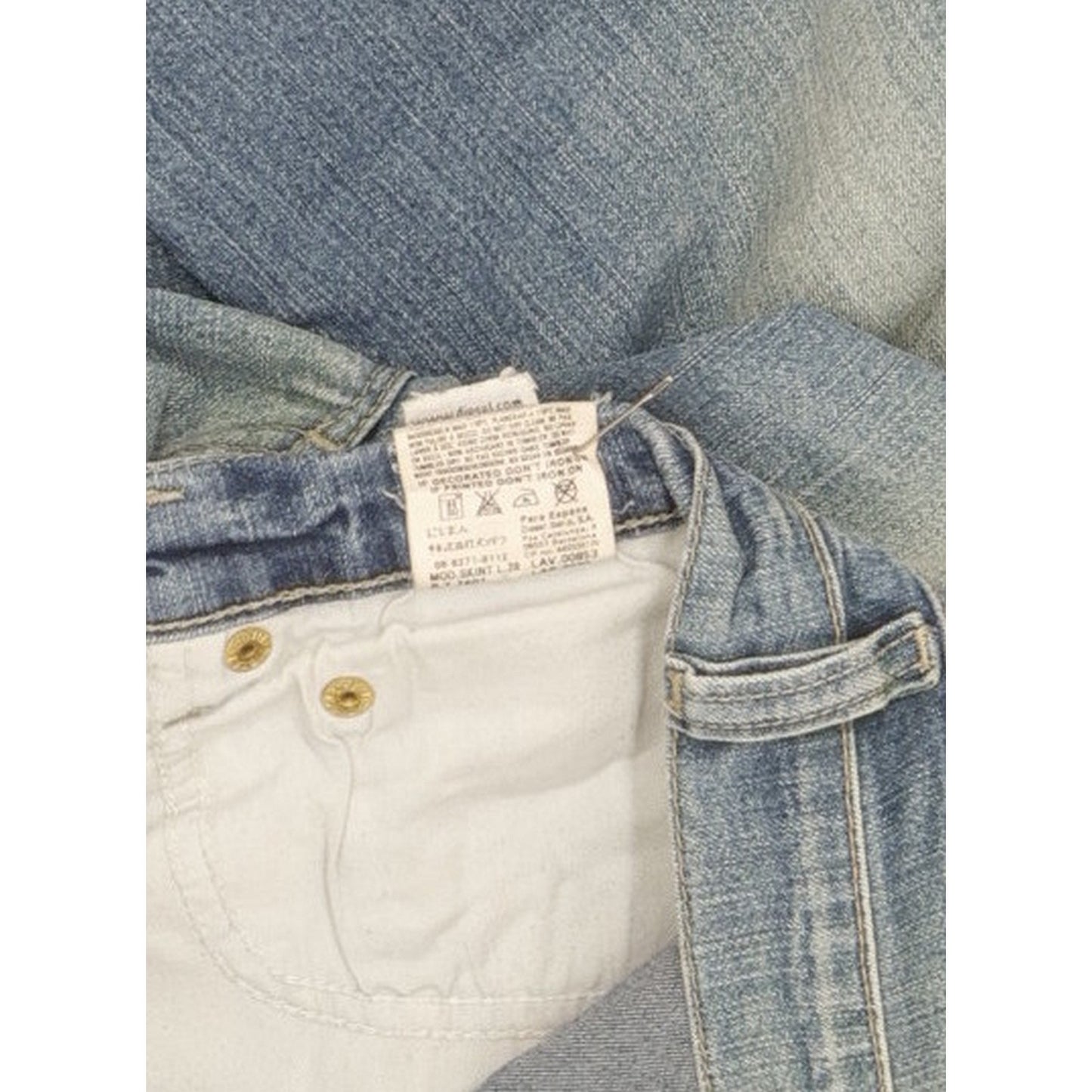 Diesel Skint Women Blue Straight Loose Stretch Jeans W28 L27