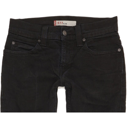 Levi's 511 Men Black Straight Slim Stretch Jeans W30 L31