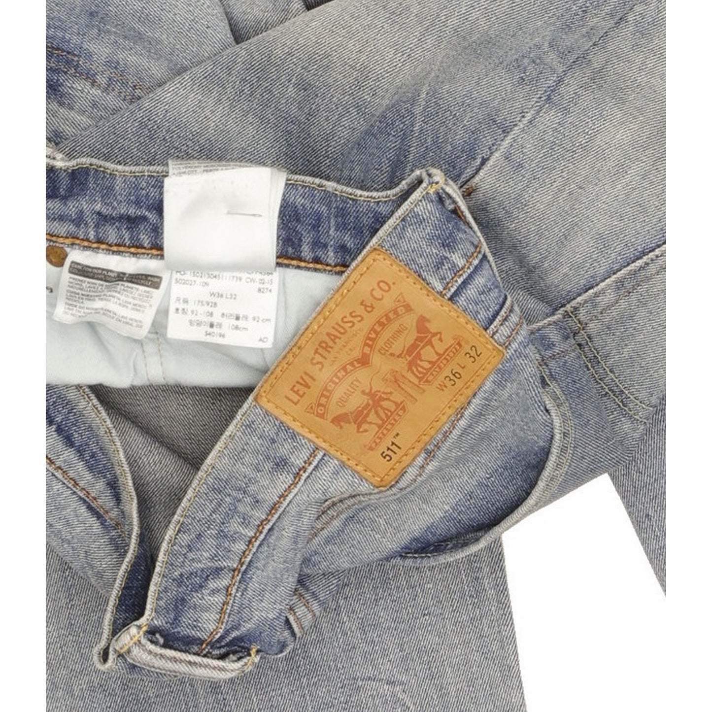 Levi's 511 Men Blue Straight Slim Stretch Jeans W36 L32