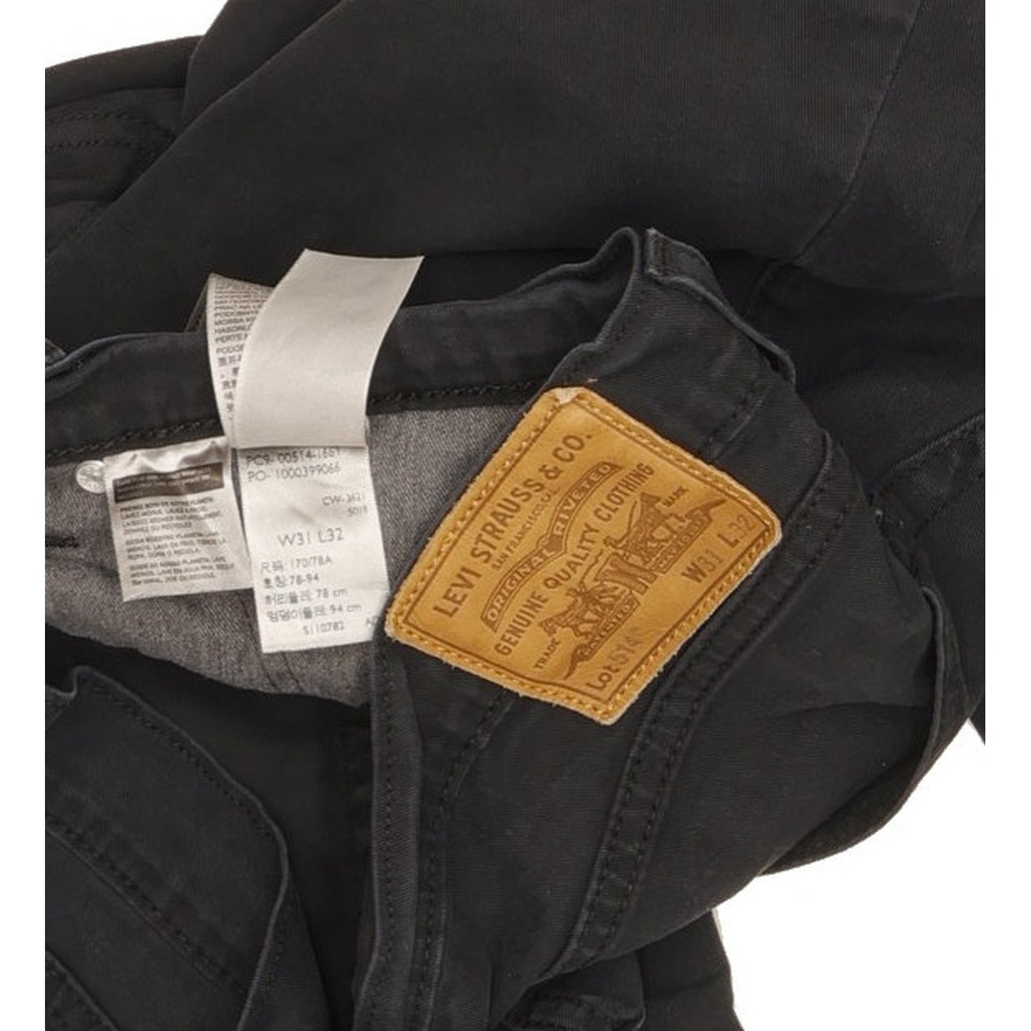 Levi's 514 Men Black Straight Slim Stretch Jeans W31 L31