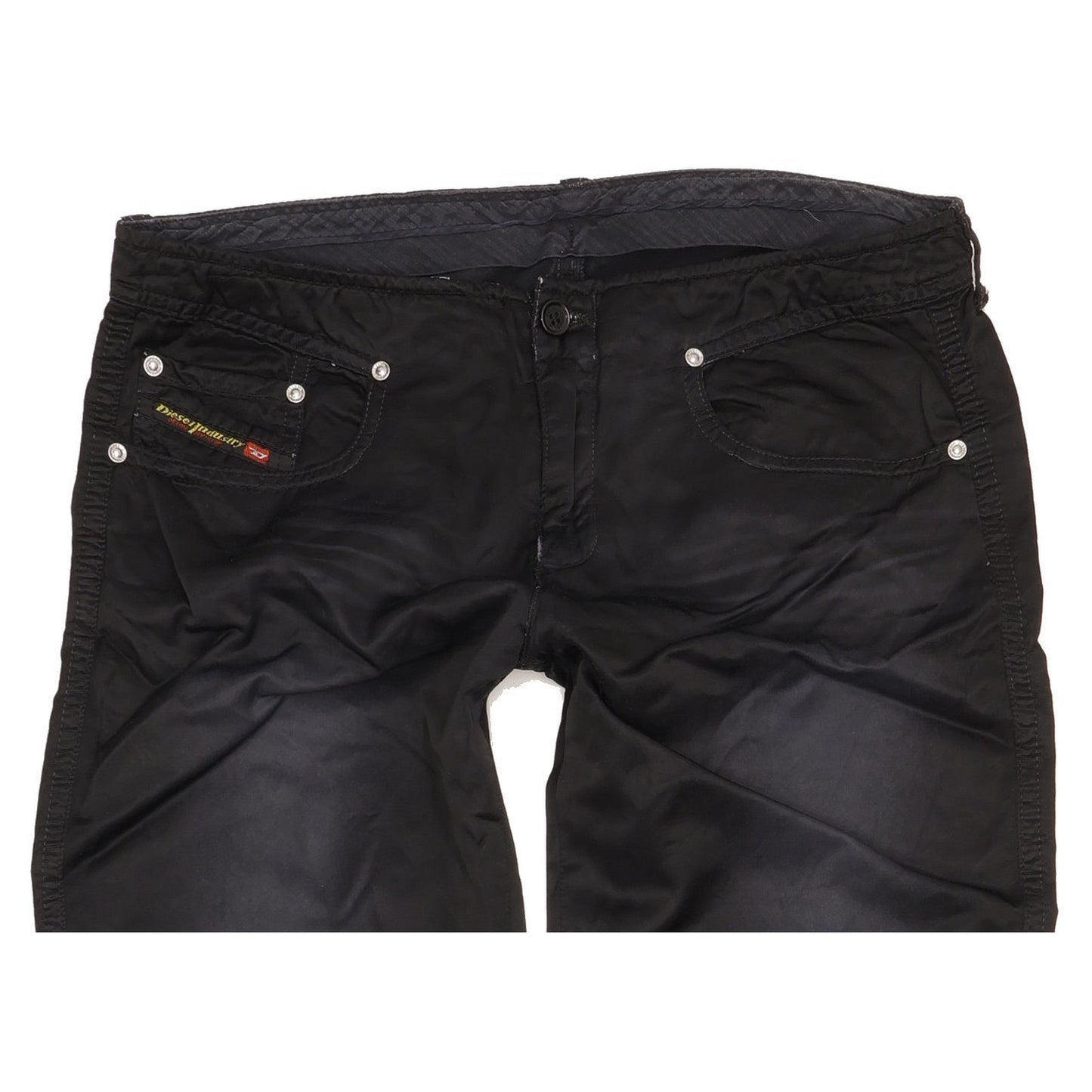 Diesel Satin Women Black Straight Slim Stretch Jeans W27 L33