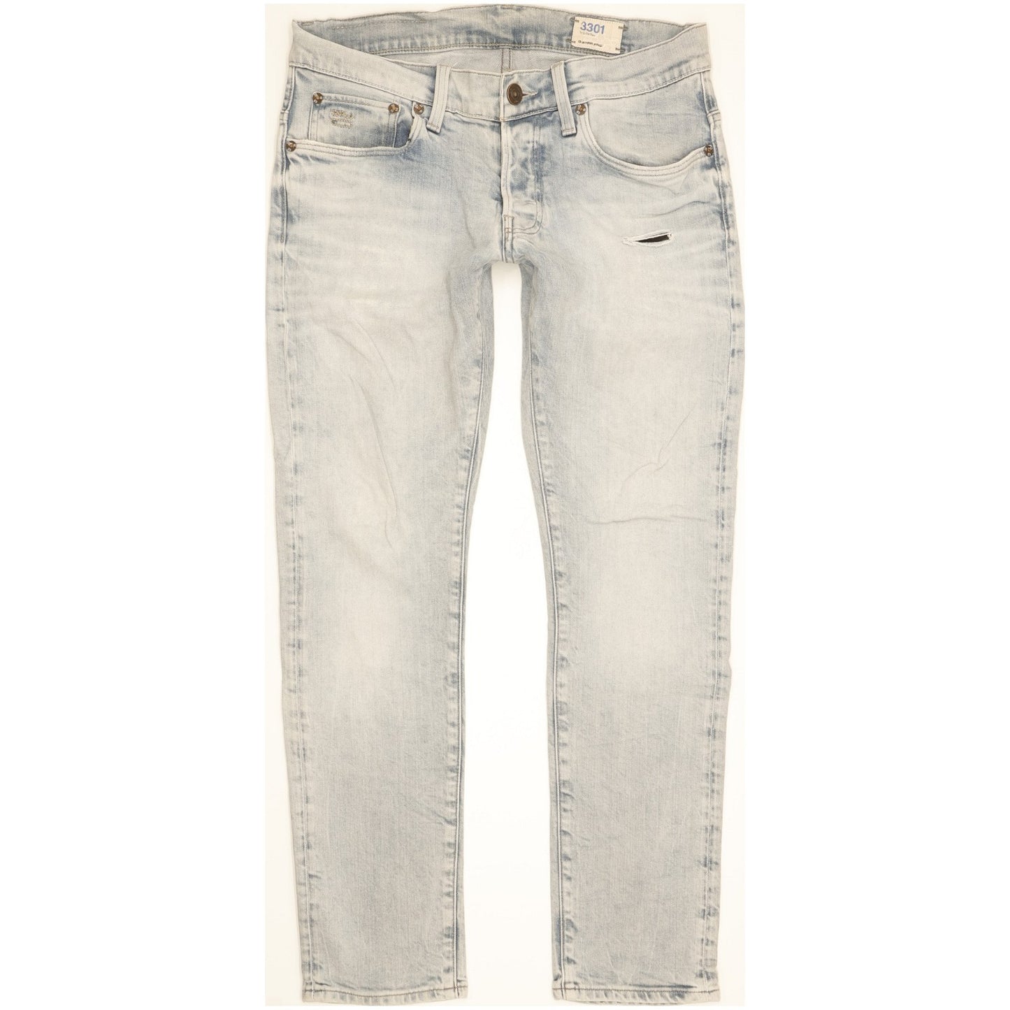 G-Star 3301 Men Blue Skinny Slim Stretch Jeans W28 L28