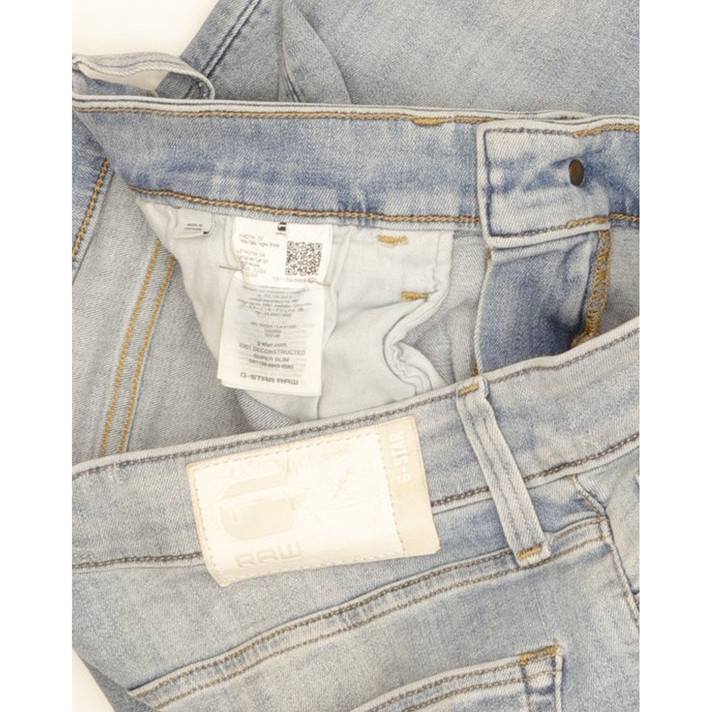 G-Star 3301 Deconstructed Men Blue Skinny Slim Stretch Jeans W32 L28