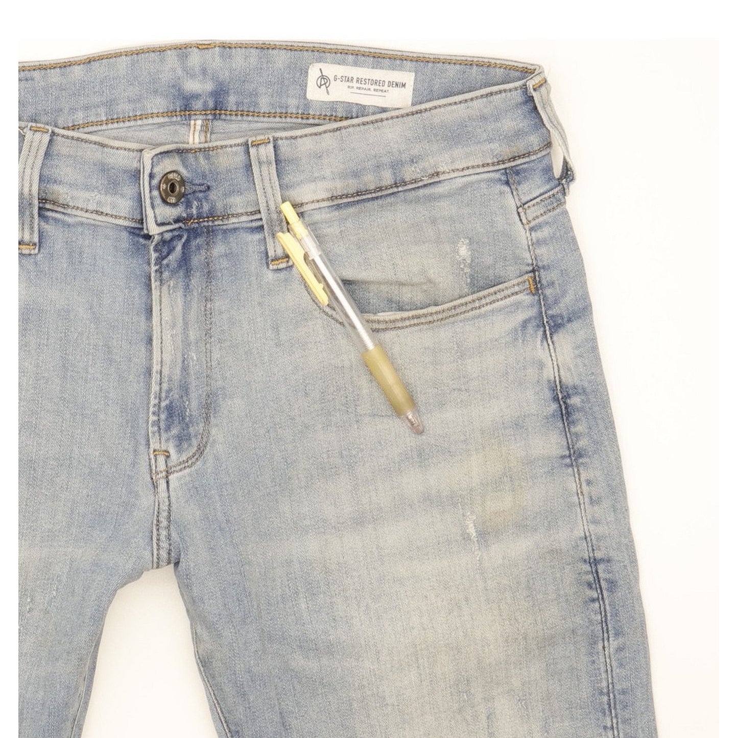 G-Star 3301 Deconstructed Men Blue Skinny Slim Stretch Jeans W32 L28