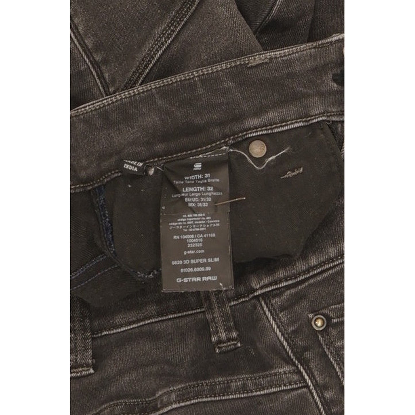 G-Star 5620 3D Men Black Skinny Slim Stretch Jeans W31 L32