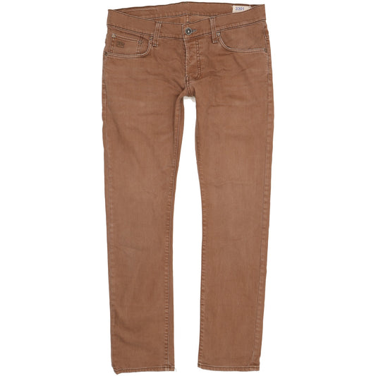 G-Star 3301 Men Brown Straight Slim Stretch Jeans W34 L32