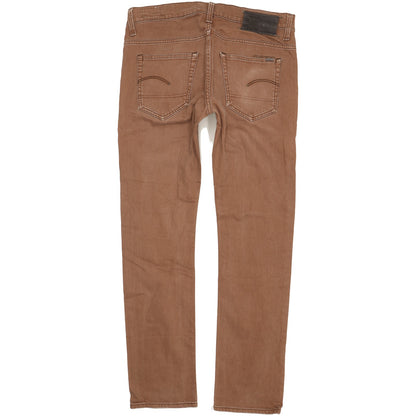 G-Star 3301 Men Brown Straight Slim Stretch Jeans W34 L32