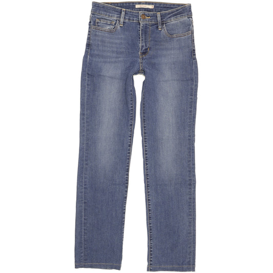 Levi's 714 Women Blue Straight Slim Stretch Jeans W26 L29