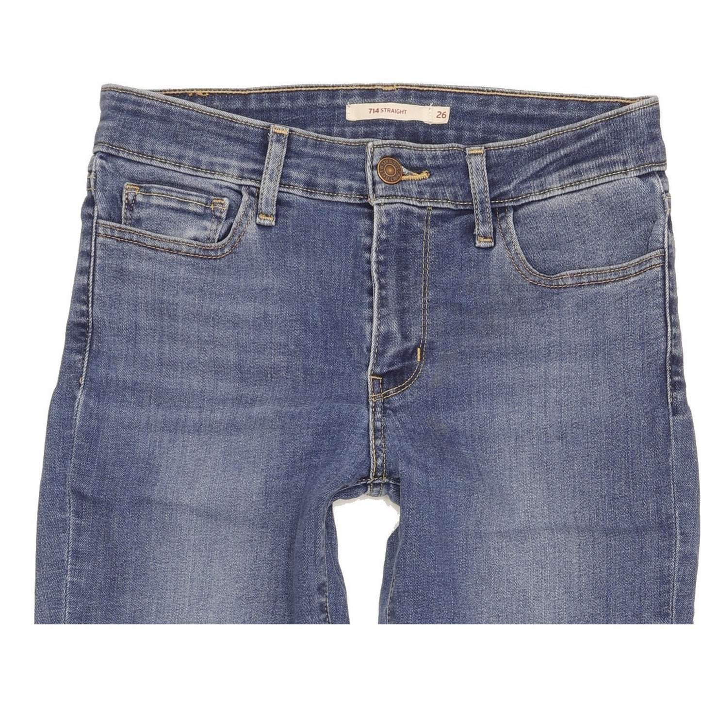Levi's 714 Women Blue Straight Slim Stretch Jeans W26 L29